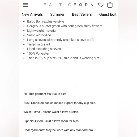 Baltic Born Dark Green Long Sleeve Dress - Picture 14 of 14